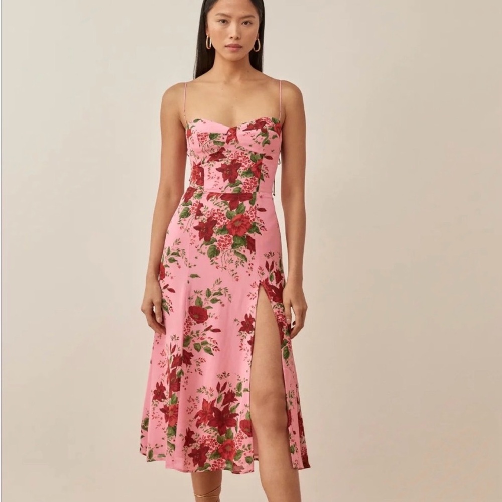 Reformation Juliette dress pink flowers 00P
